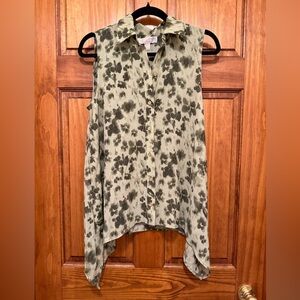 Michael Kors Floral Button Up Sleeveless Tunic